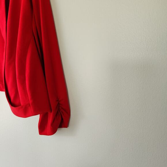 Tahari Arthur S Levine Jacket Womens 22W Bolero Red Open Front Cardigan Cropped - Picture 5 of 11